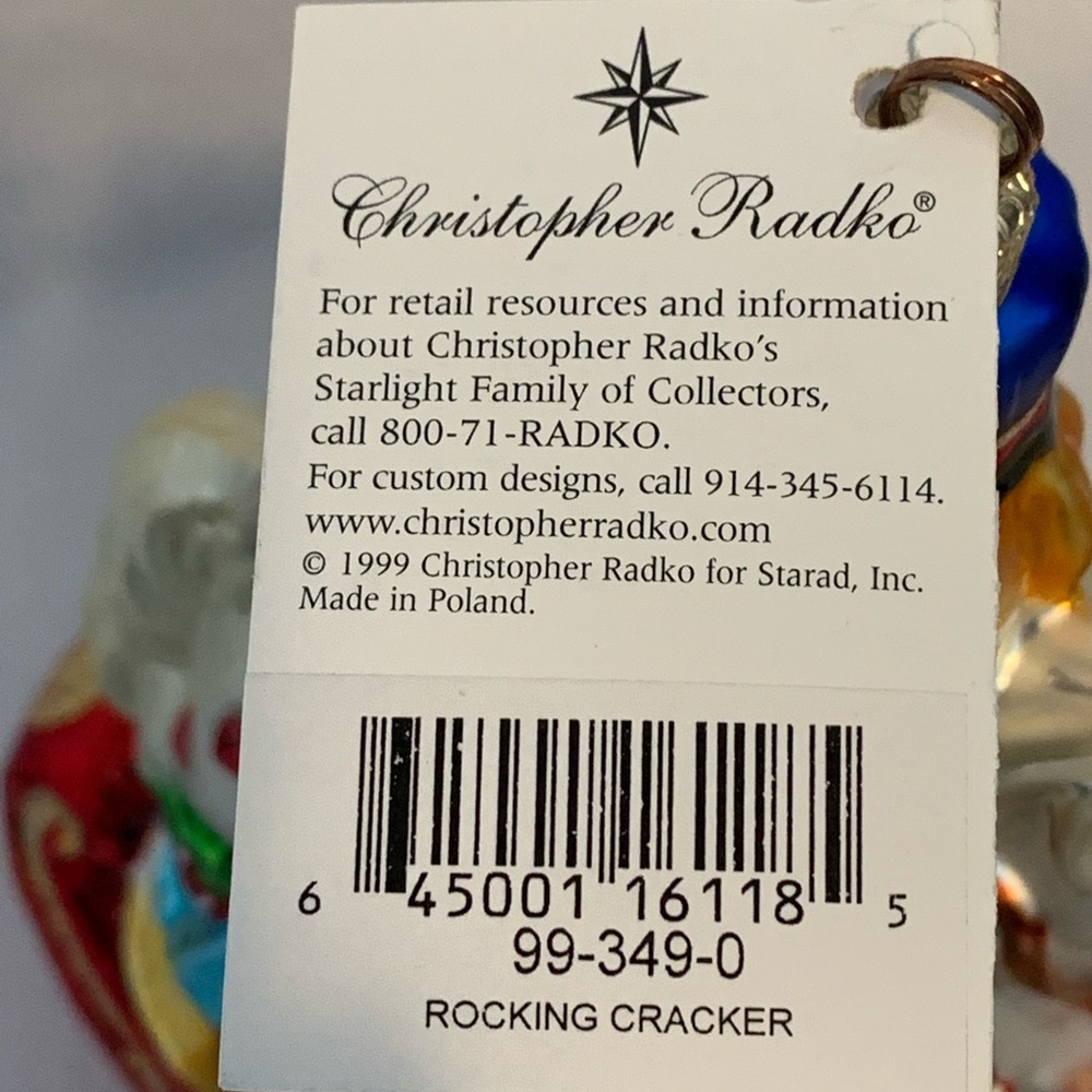 Christopher Radko Rocking Cracker Ornament - Picture 9 of 12